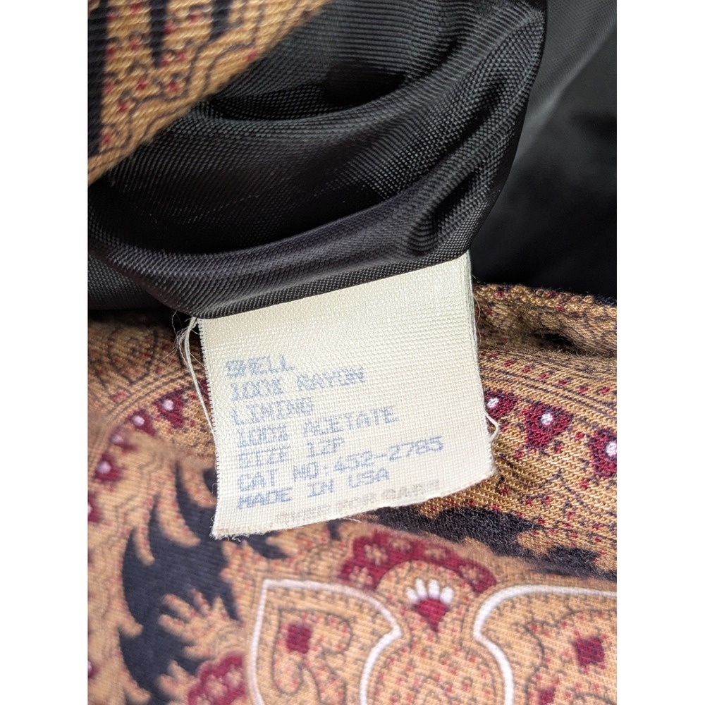 Worthington Womens Vintage Paisley Blazer 12P Jacket Retro Boho Shoulder Pads - Picture 3 of 6